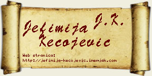 Jefimija Kecojević vizit kartica